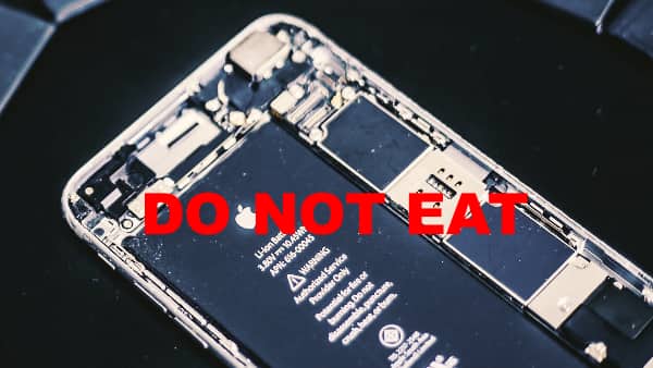 Reminder: Do not bite phone batteries. Like… ever.