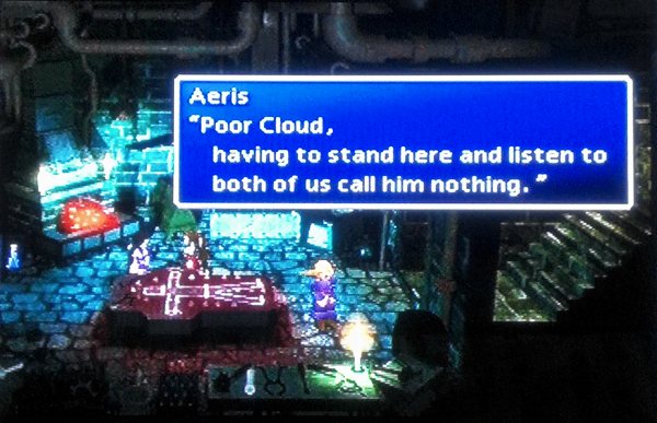 This section of the game isn't particularly kind to Cloud's ego.