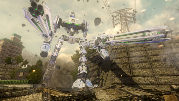 Earth Defense Force 2025: You're not just staring down the barrel of a gun.   It's a FREAKING HUGE GUN ON A FREAKING HUGE ROBOT.