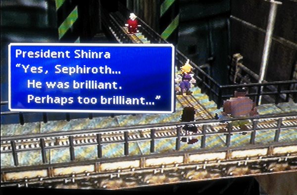I'm getting a solid Fast Show vibe out of President Shinra here. 'Int Sephiroth BRILLIANT?