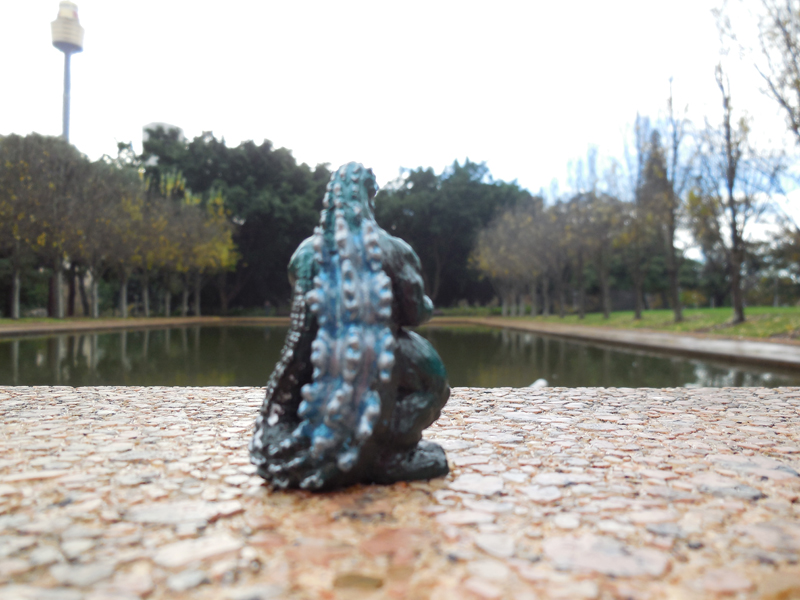 Mini Godzilla sometimes paused for a moment of quiet reflection